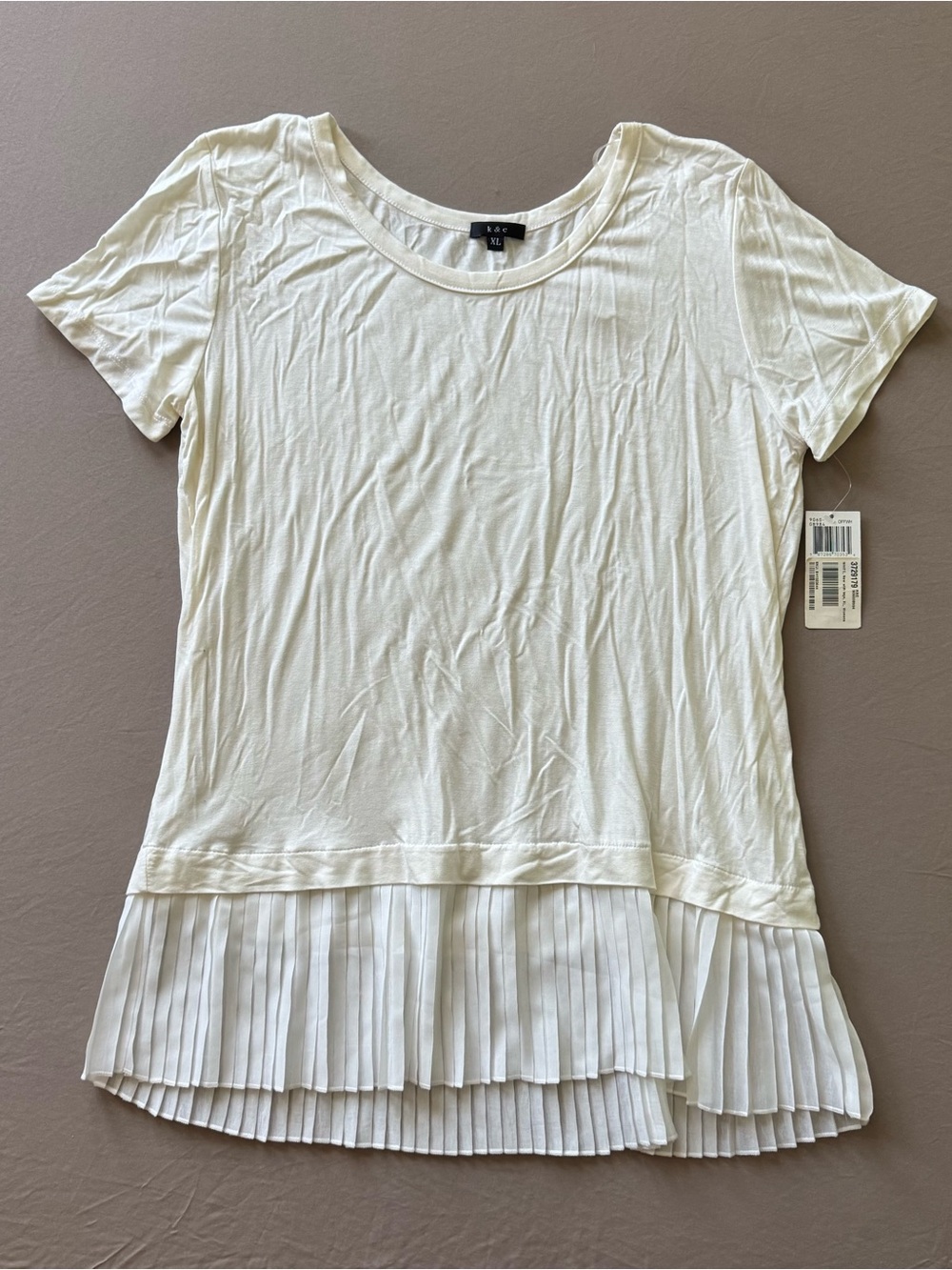 Y2K Era B&C Pleated Hem Top